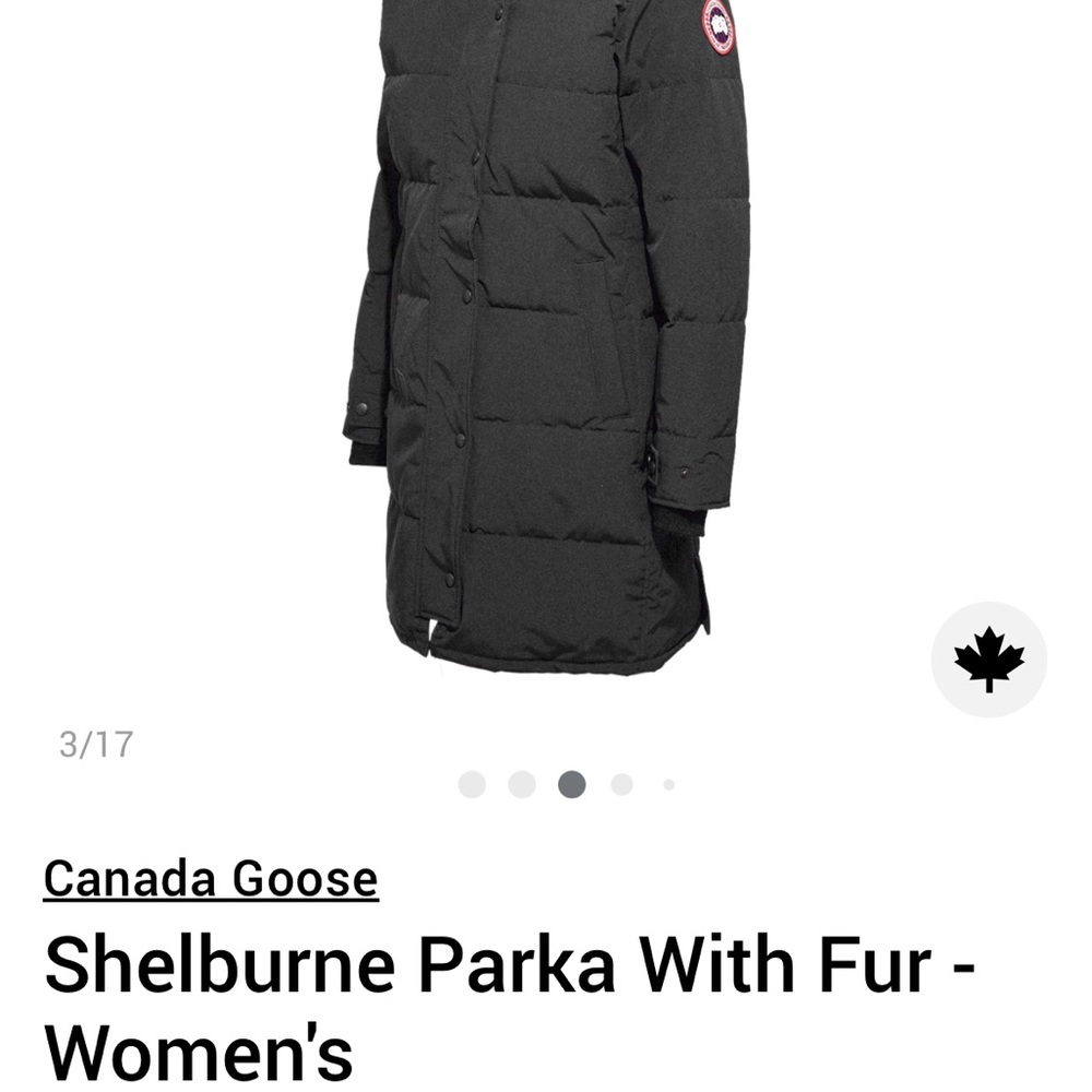 Canada Goose Black Puffer Jacket with Fur Trim-
